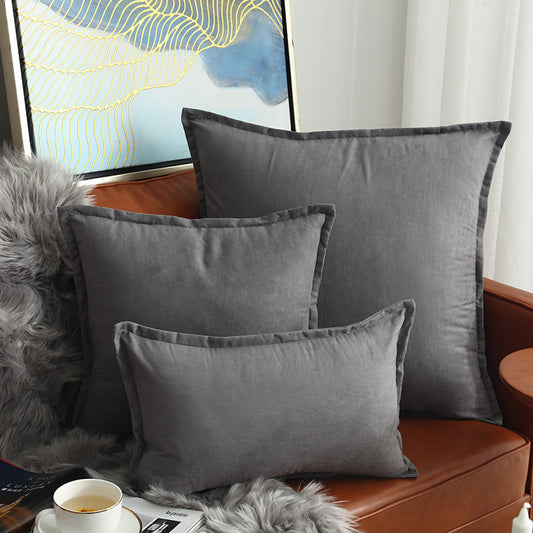 Funda de Cojín Liso. Color Gris Oscuro. - Oma Home