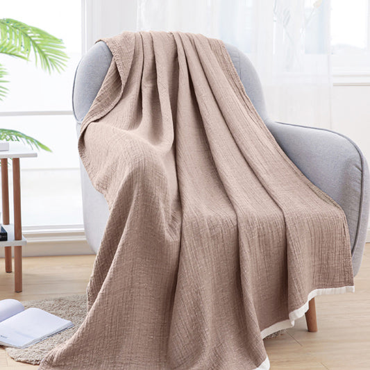 Colcha algodón color marrón. - Oma Home