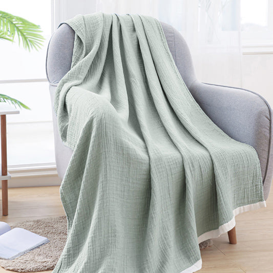 Colcha algodón verde agua. - Oma Home