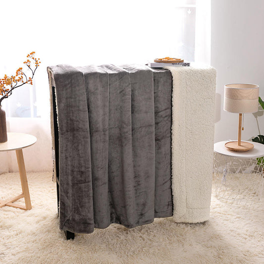 Manta polar e extra macia reversível. Cor taupe.