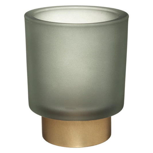Portavelas base metálica en color verde. Altura 11,5cm. - Oma Home