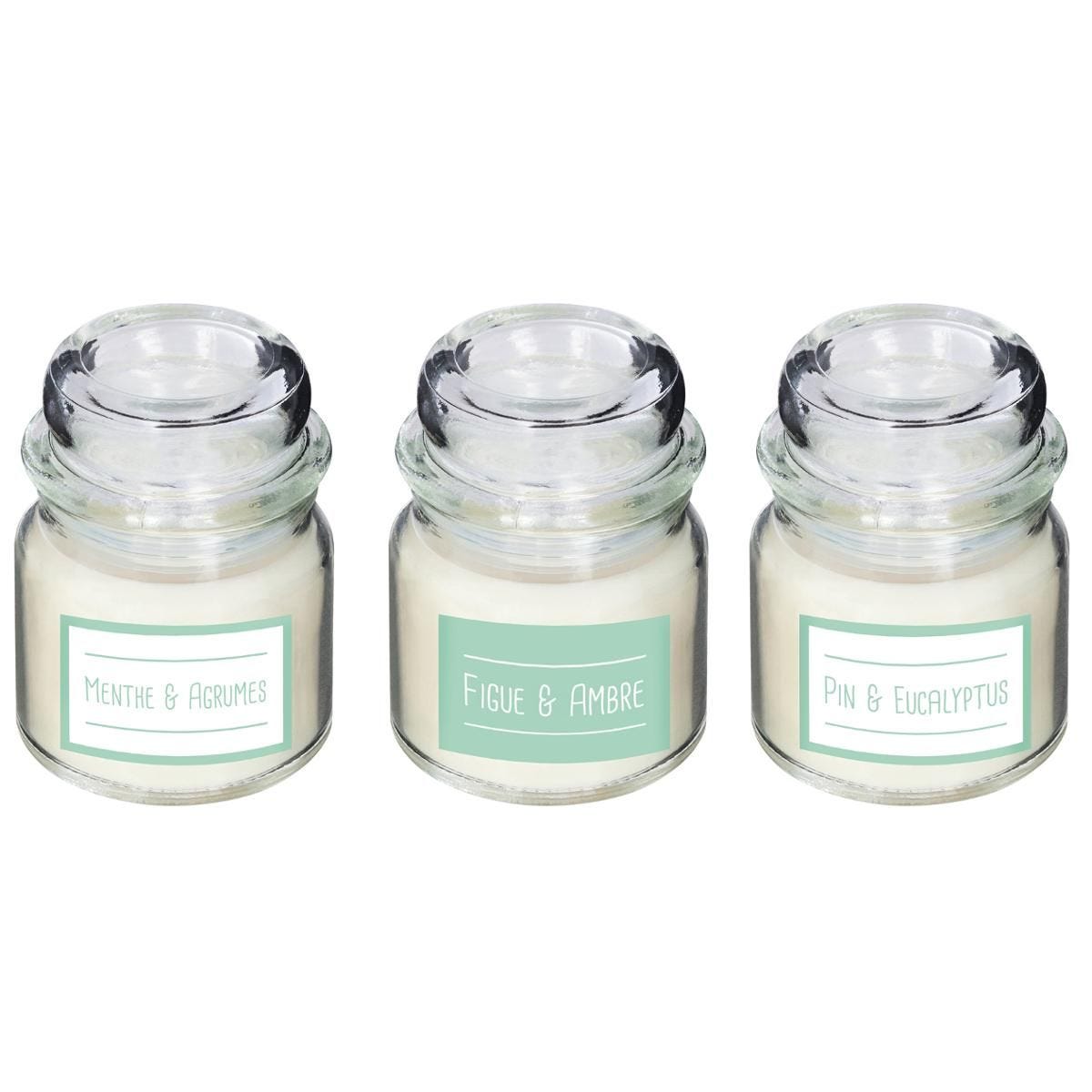 Set de 3 velas de cristal perfumadas 80gr - Oma Home