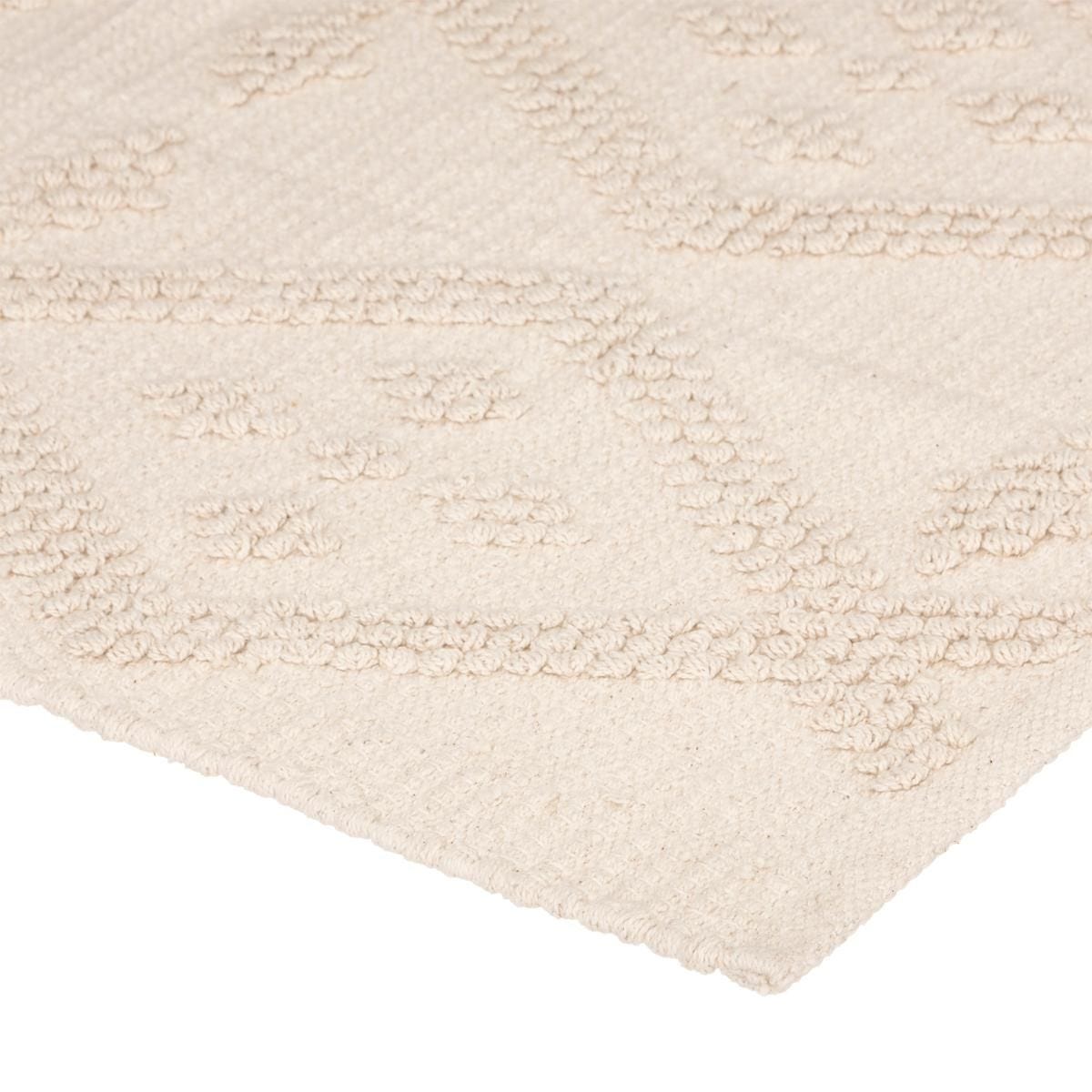 Alfombra geométrica con rombos. Color beige. 60cm x 90cm. - Oma Home
