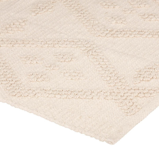 Alfombra geométrica con rombos. Color beige. 60cm x 90cm. - Oma Home