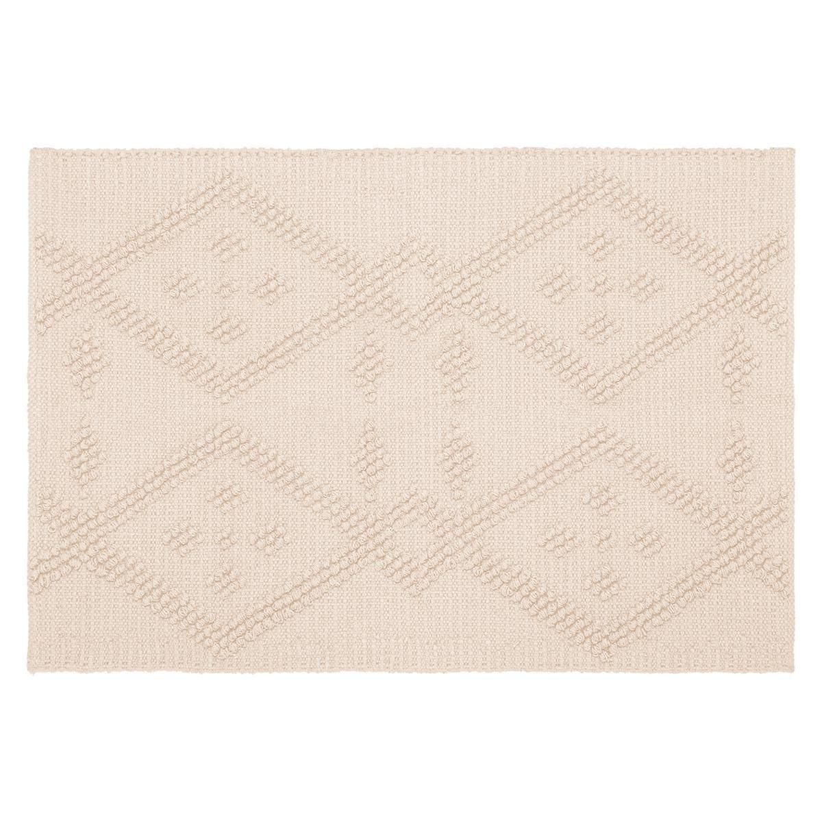 Alfombra geométrica con rombos. Color beige. 60cm x 90cm. - Oma Home
