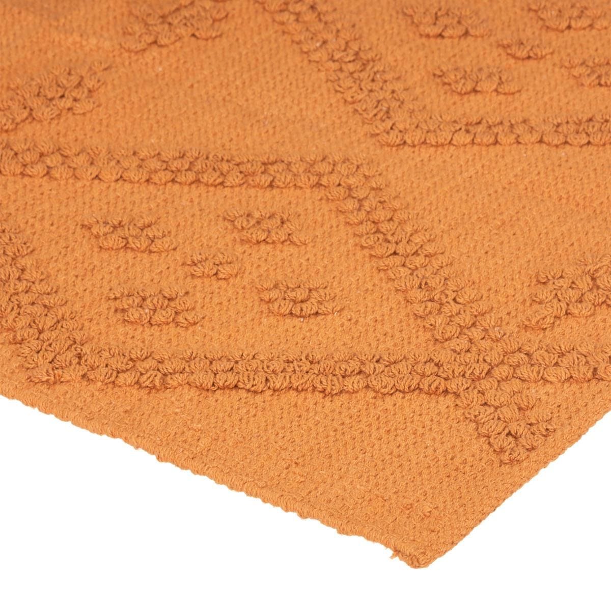 Alfombra geométrica con rombos. Color mostaza. 60cm x 90cm. - Oma Home