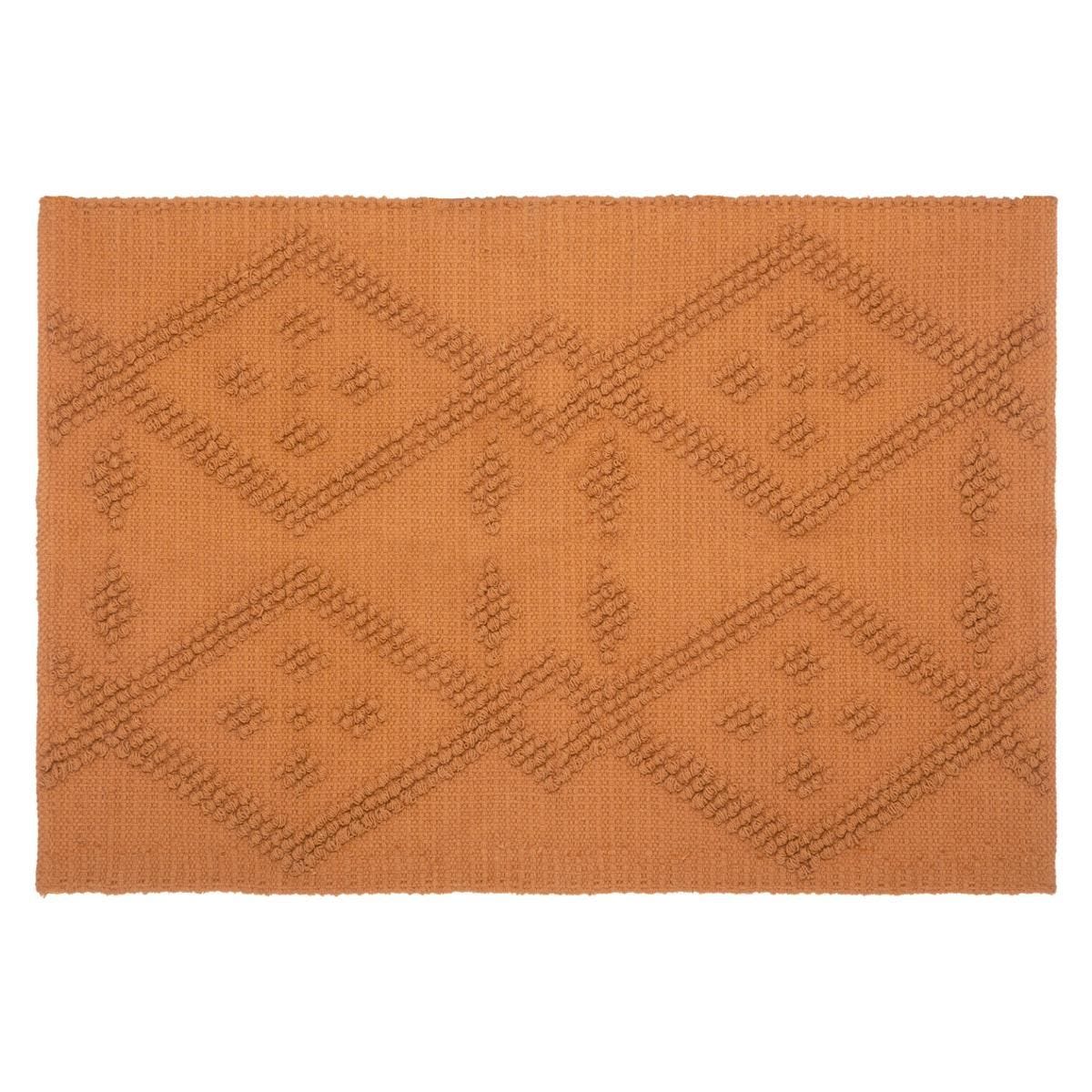 Alfombra geométrica con rombos. Color mostaza. 60cm x 90cm. - Oma Home