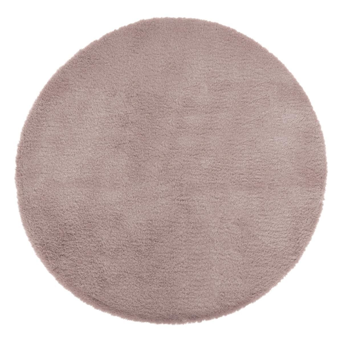 Alfombra Extra Suave con efecto pelo. Color visón. D80cm. - Oma Home