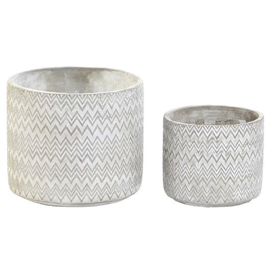 Macetero cemento con forma de Zigzag - Oma Home