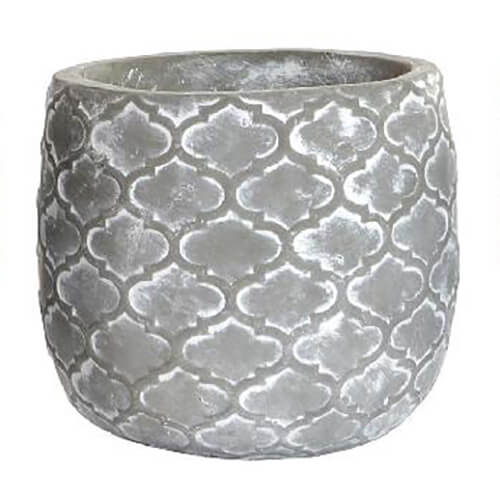 Floreira de cimento elegante e durável com uma forma geométrica. Ideal para Exteriores e Interiores.