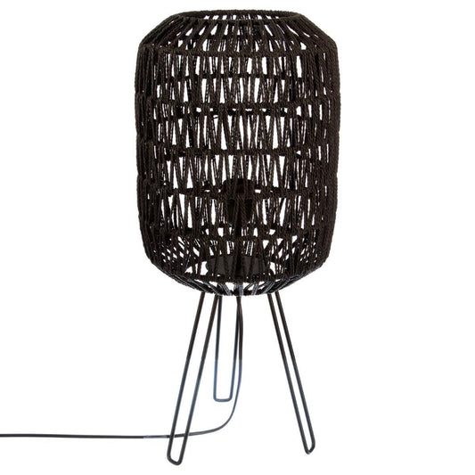 Lámpara y pantalla de metal con hilos negros. Altura 57cm - Oma Home
