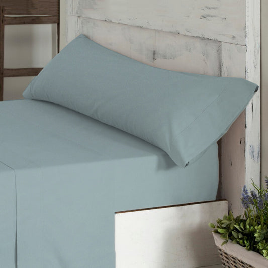 Funda de almohada 100% Algodón Peinado. Color Aguamarina. - Oma Home