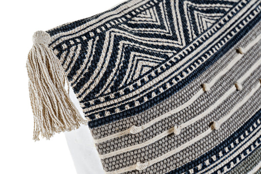 Funda de Cojín con borlas. Gris azulado. - Oma Home