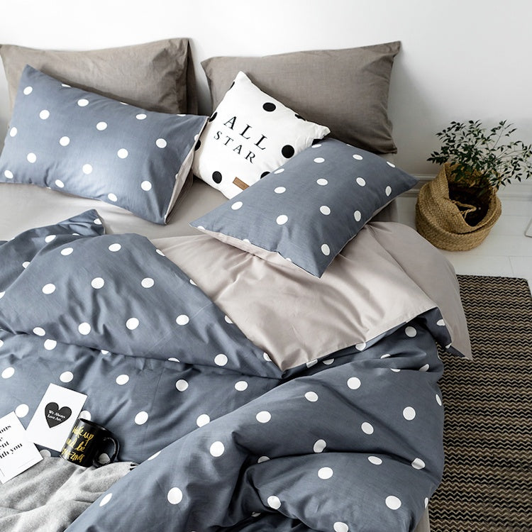 Funda de almohada con estampado de topos, reversible. - Oma Home