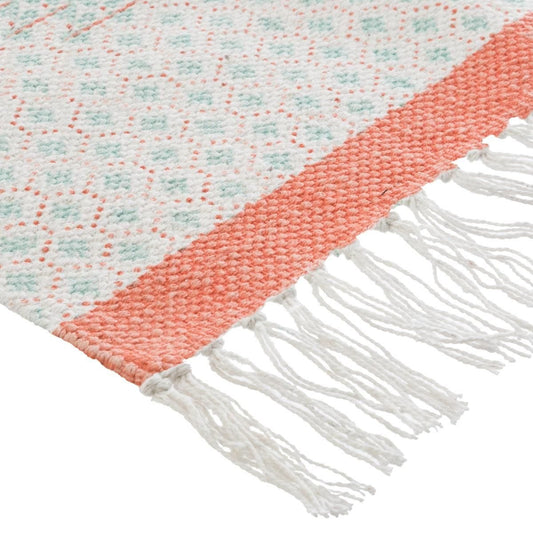 Alfombra geométrica. Color coral. 60 cm x 90 cm. - Oma Home