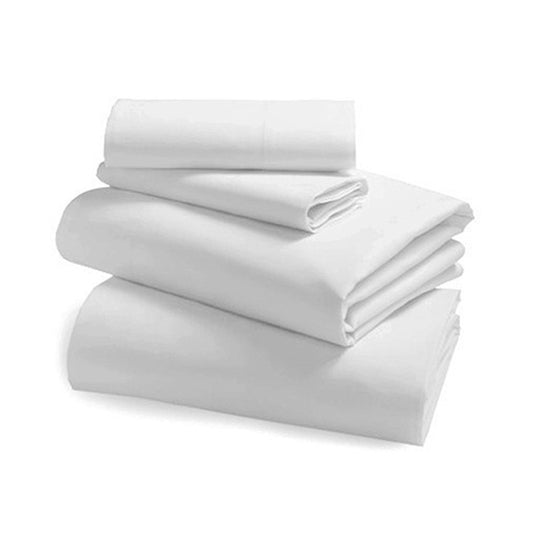 Sábana encimera 100% Algodón Percal 300 Hilos. Color blanco. - Oma Home